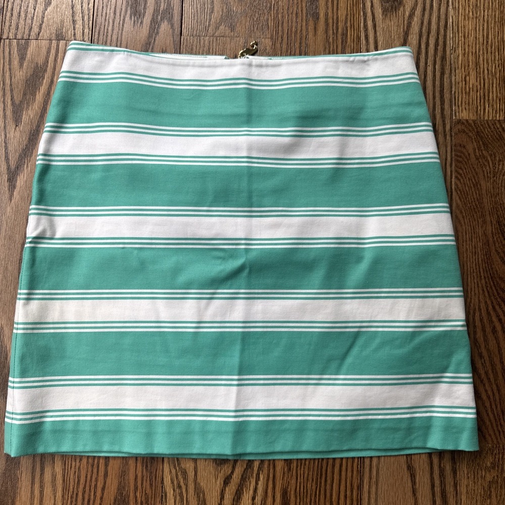 Vineyard Vines Striped Skirt Size 2 Green White Cotton Stretch